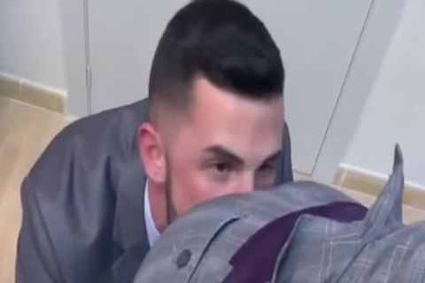 engulfing   Mega Cut dick In Suit