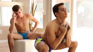 GayRoom - Ryan Tyler beside Jacob Ladder hard workout