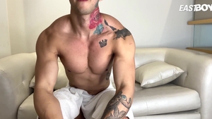 EastBoys - Cumshot outdoors with hairy too cute latino gay